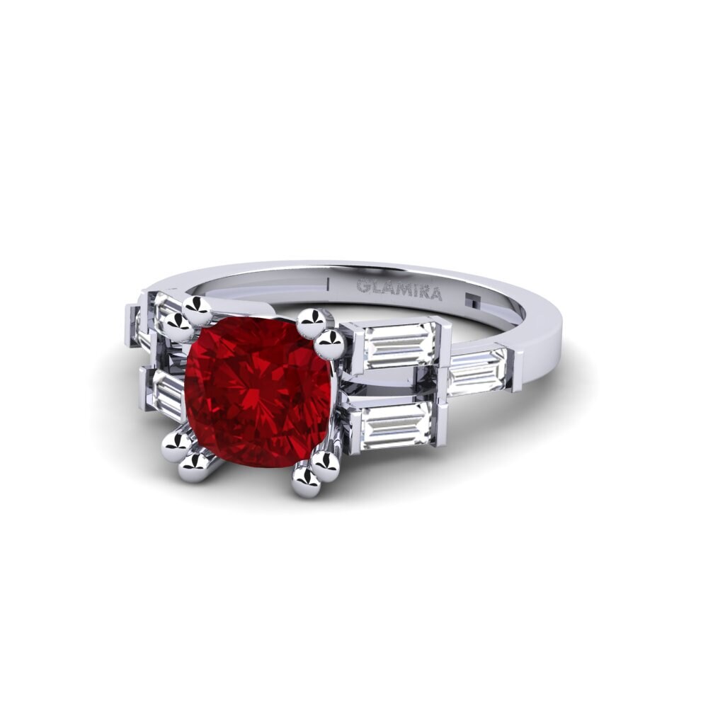 Red Zirconia Engagement Ring Castres