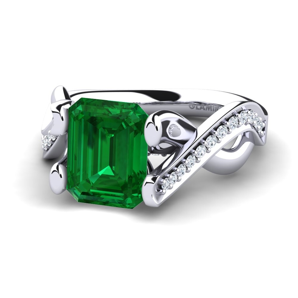 Esmeralda (creada en laboratorio) Anillo de compromiso Catania