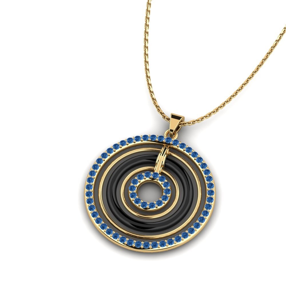 Circonita Azul Oscuro Colgante de Mujer Cathern