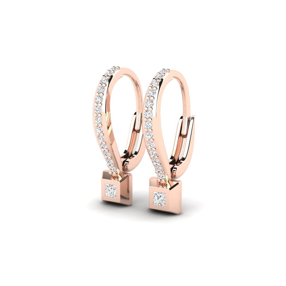 14k Oro Rosa Pendiente de mujer Caturam