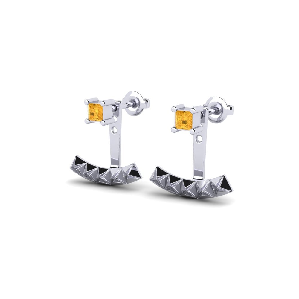 Oro Bianco 375 Citrino Orecchino da donna Caturbhuja