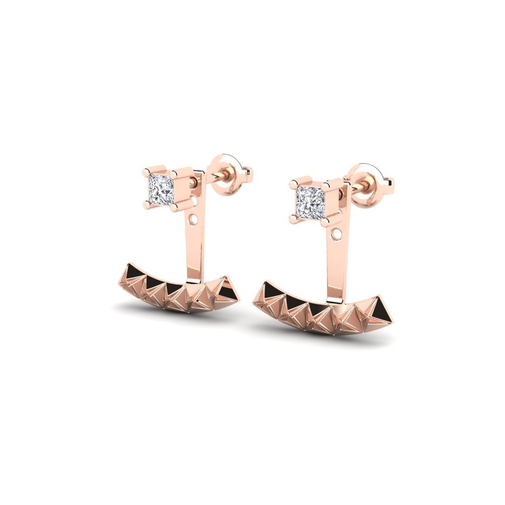 14k Rose Gold Women's Earring Caturbhuja