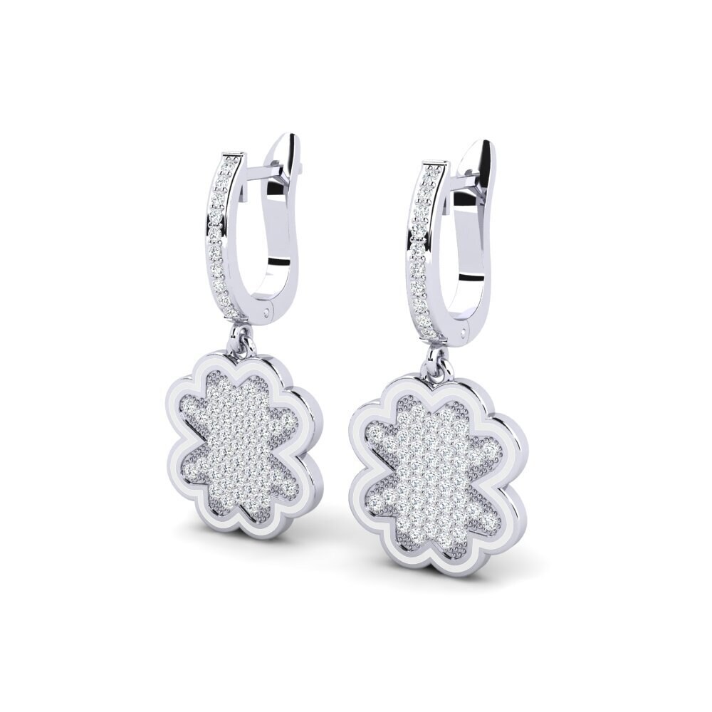 14k Oro Blanco Pendiente de mujer Caty
