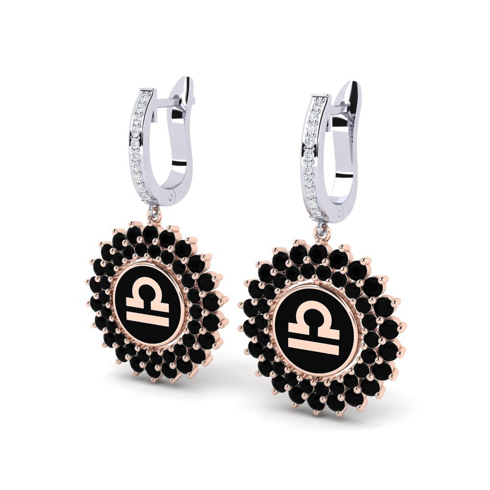 Black Sapphire Women's Earring Cavaliers - Libra