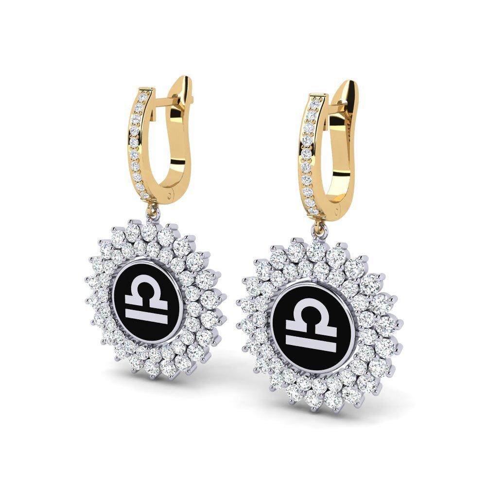 Vàng-Trắng 18K Bông tai nữ Cavaliers - Libra