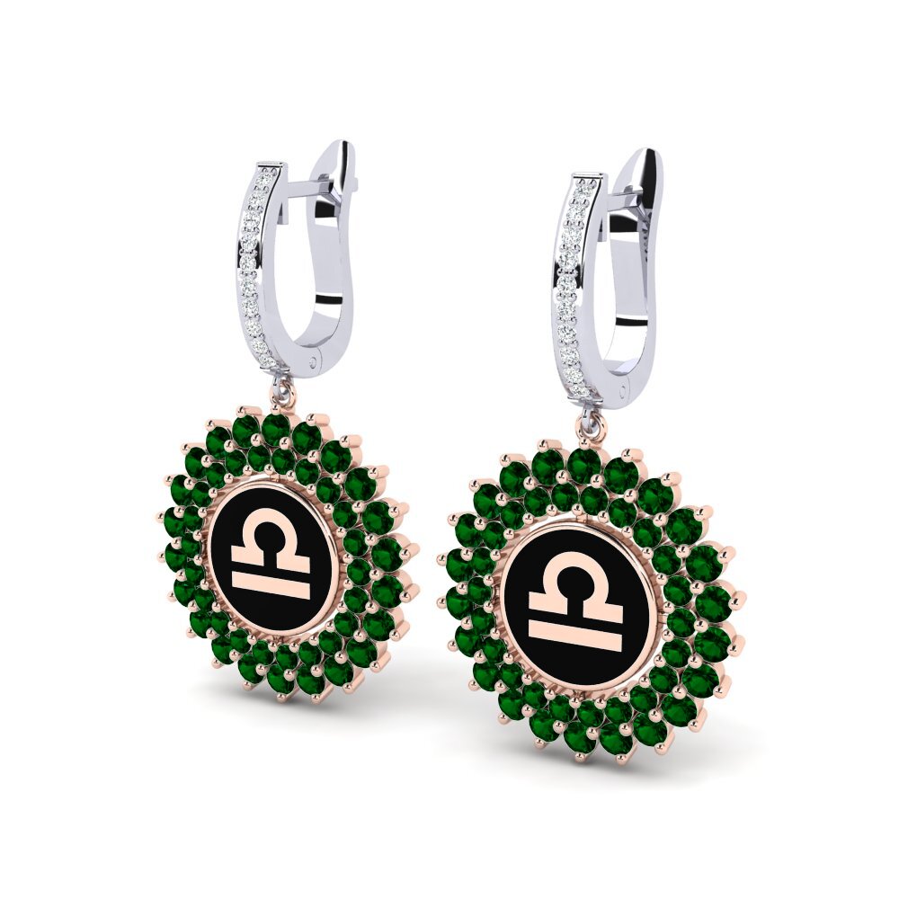 Green Zirconia Women's Earring Cavaliers - Libra
