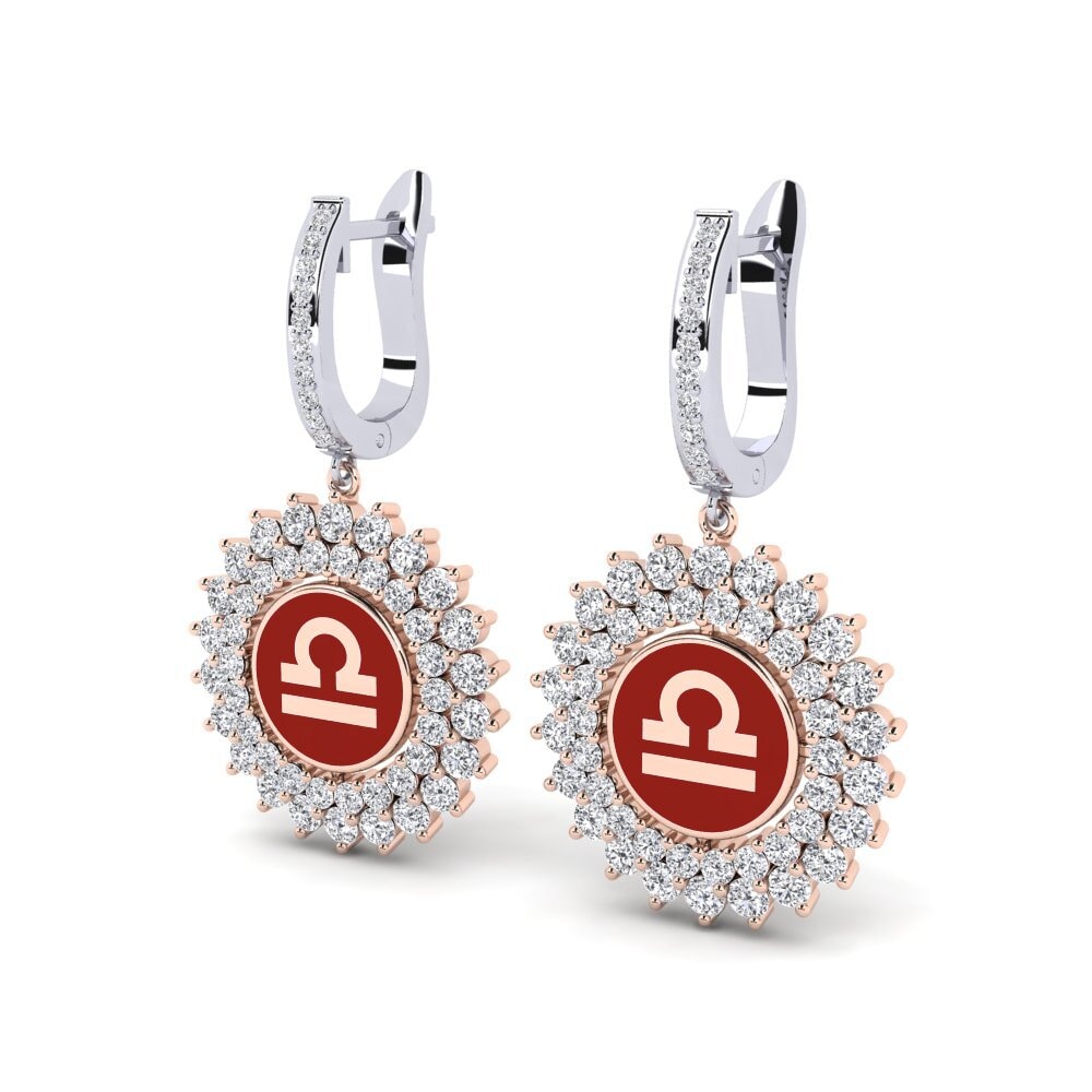Labor-gezüchteter Diamant Damen ohrring Cavaliers - Libra