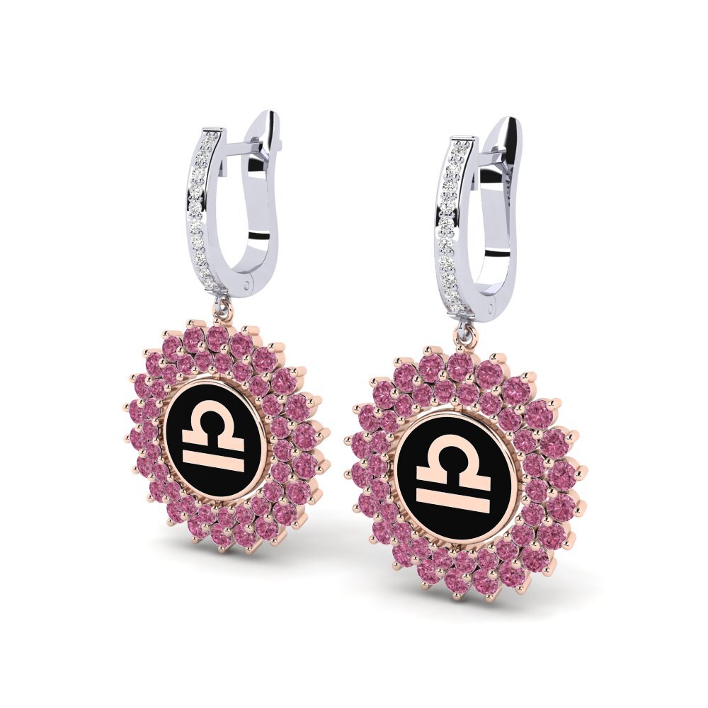 Grenat de Rhodolite Boucle d'oreille femme Cavaliers - Libra