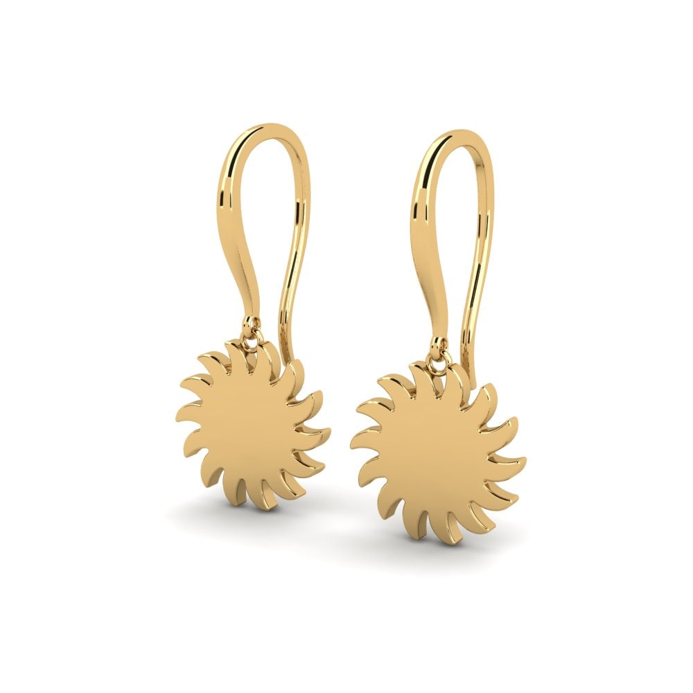 Boucles D'oreilles En Or Jaune 14 Carats Avec Citrines Orange 8,5mm - Fermeture à Pince, Neuf Avec étiquettes