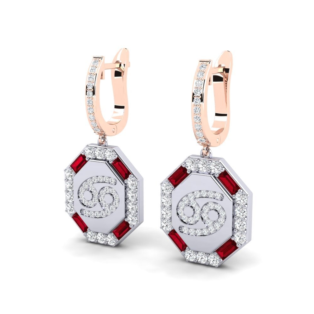 Red Zirconia Women's Earring Cayrac - Cancer