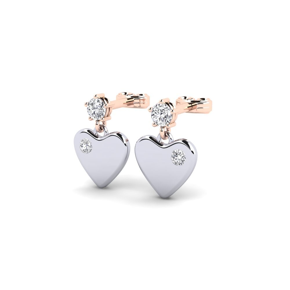 Oro Bianco & Rosso 375 Diamante cresciuto in laboratorio Orecchino da donna Ceallip