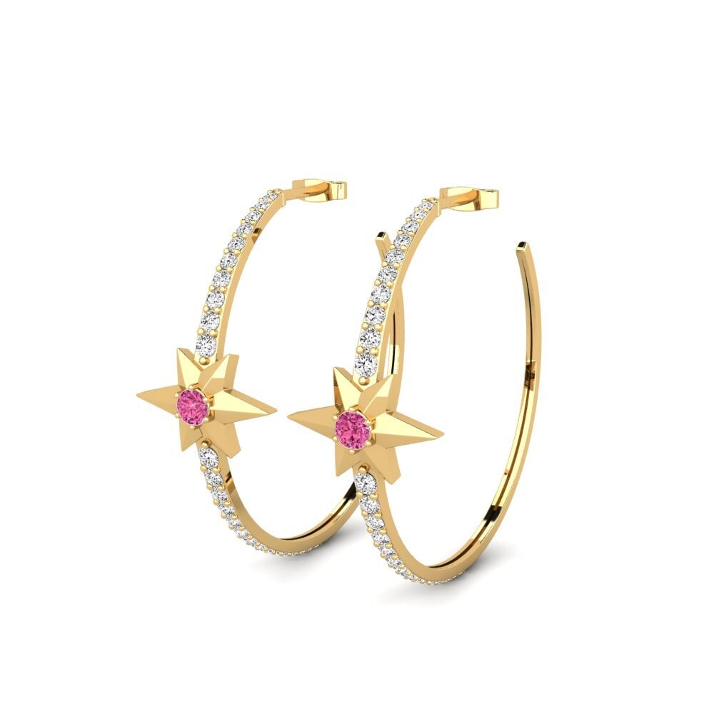 Tourmaline Rose Boucle d'oreille femme Cebheid