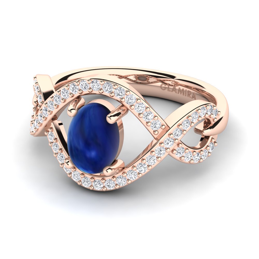 Cabochon Safira Anel Cecania