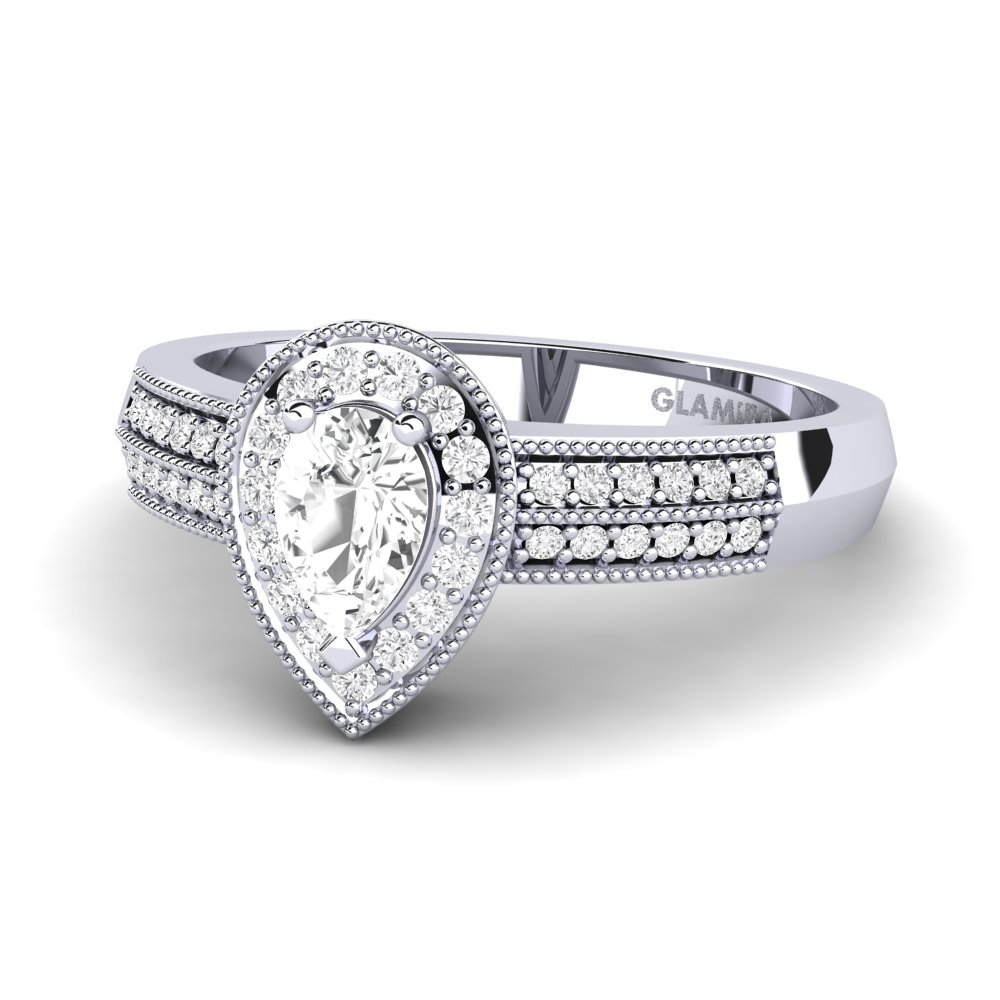 White sapphire Engagement Ring Cecilia