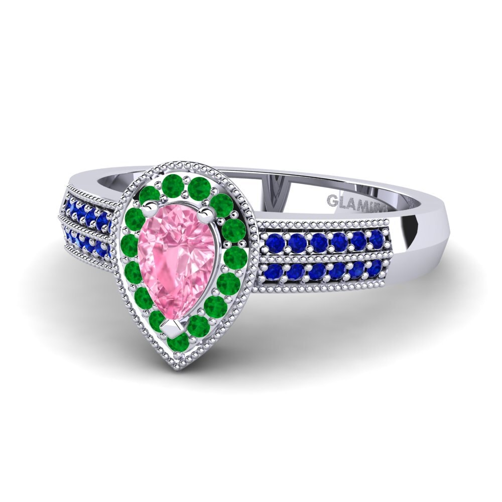 18ct White Gold Pink Sapphire Engagement Ring Cecilia