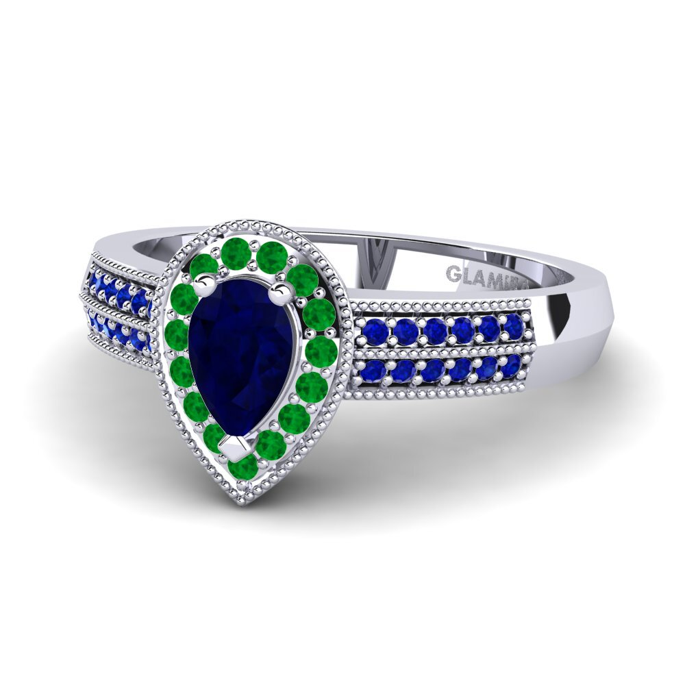 9ct White Gold Sapphire Engagement Ring Cecilia