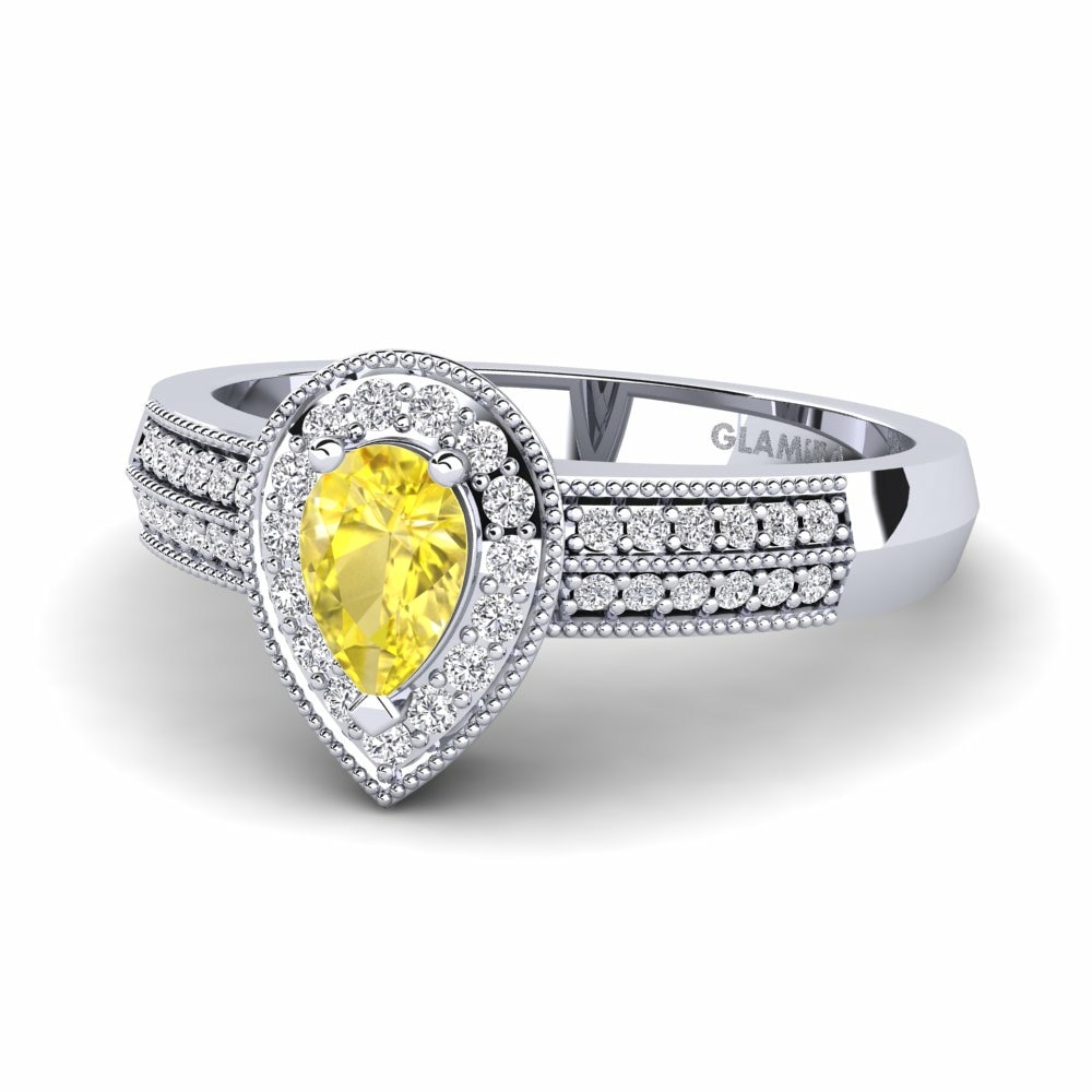 Vintage Yellow Sapphire Engagement Rings