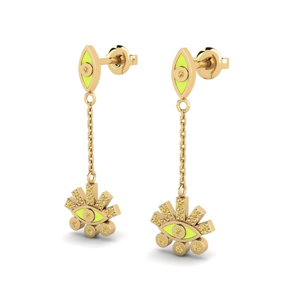 Diamante Giallo Orecchino da donna Cedrae