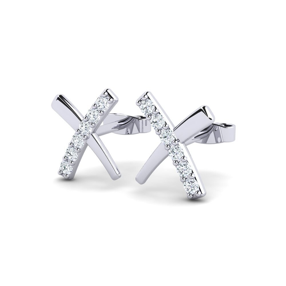 14ct White Gold Women's Earring Cedrat