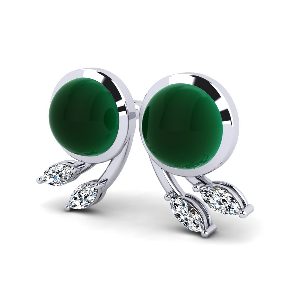Đá Cabochon Ngọc Lục Bảo Bông tai nữ Cedrica