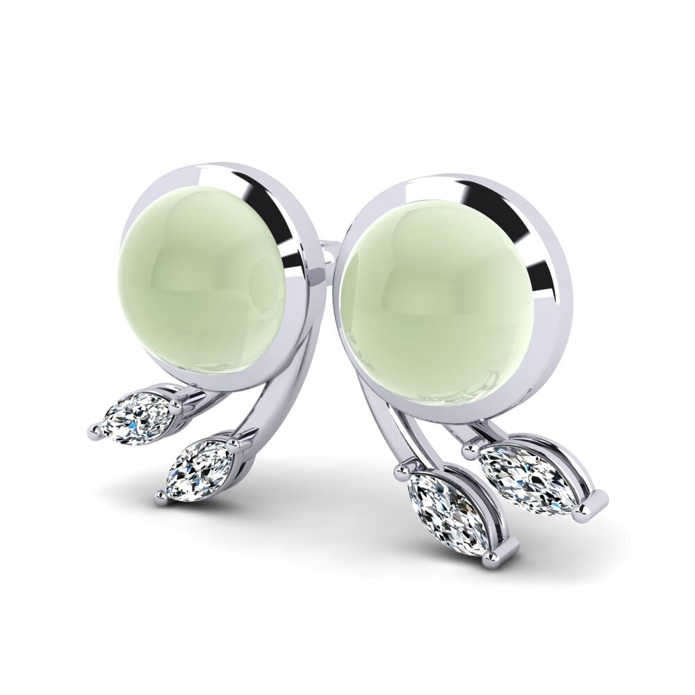 Cabochon Green Amethyst Women's Earring Cedrica