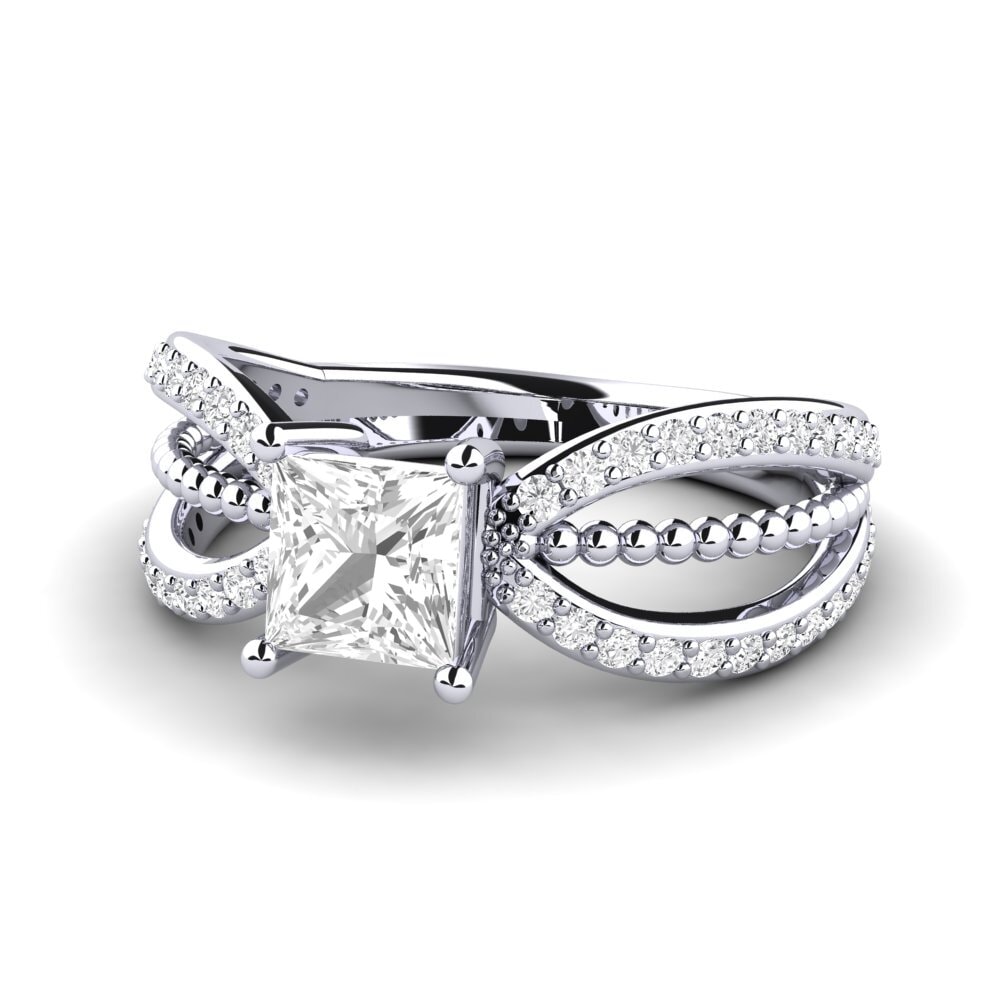 Zafiro blanco Anillo de Mujer Ceise