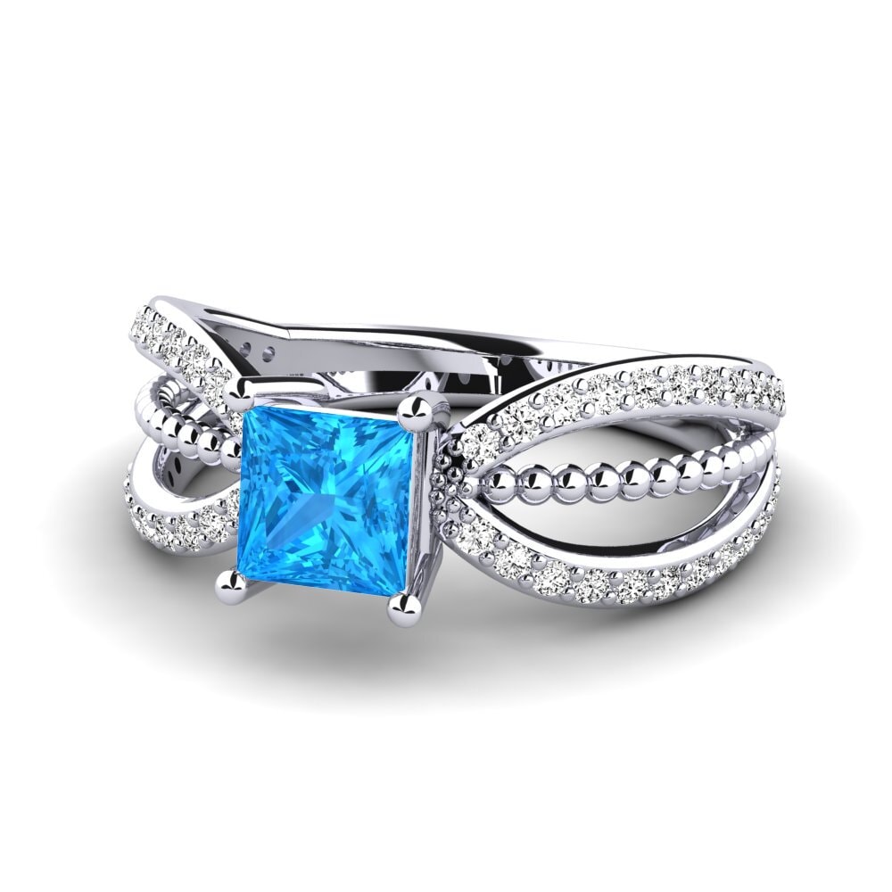 Topacio azul Anillo de Mujer Ceise