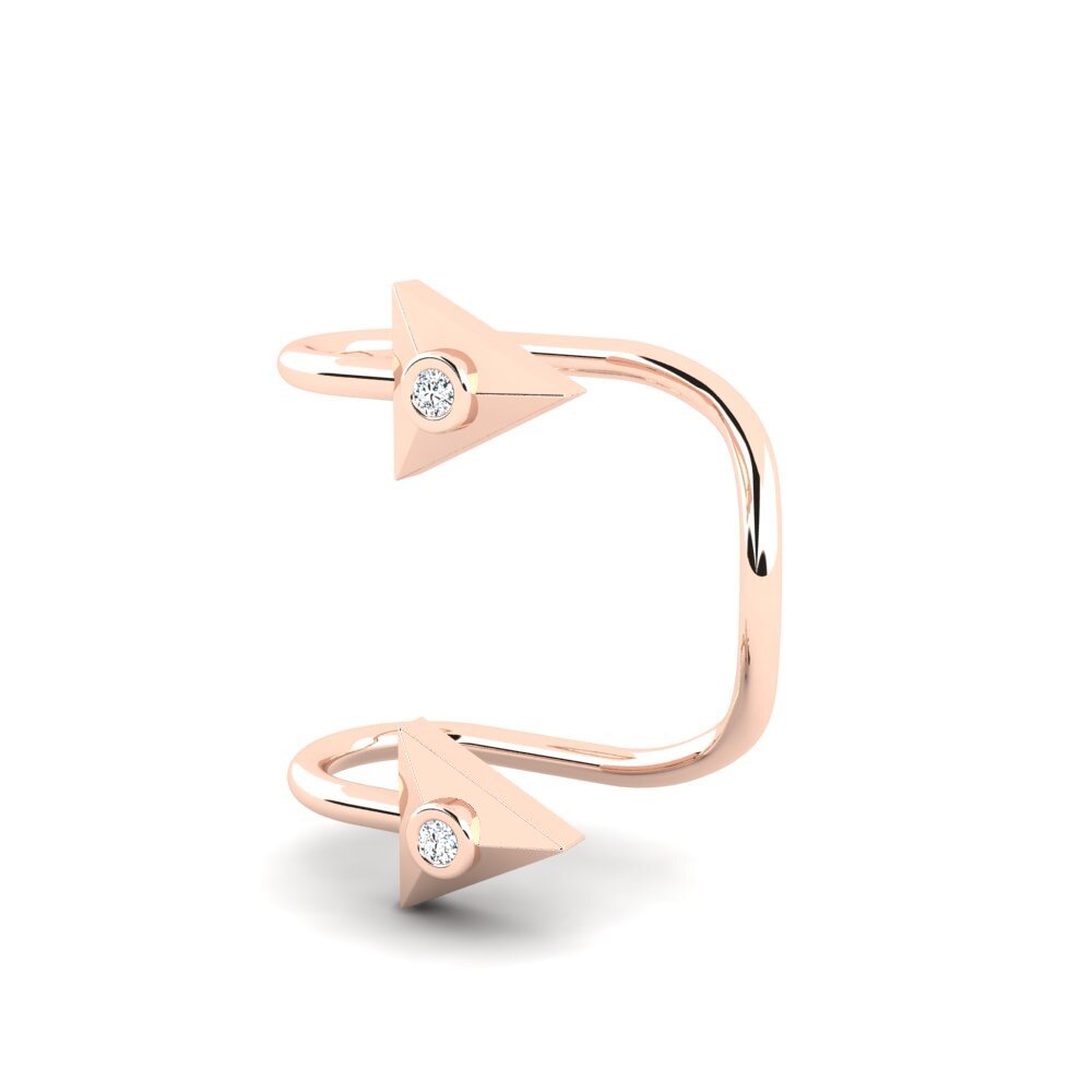 9k Oro Rosa Pendiente de mujer Ceklip