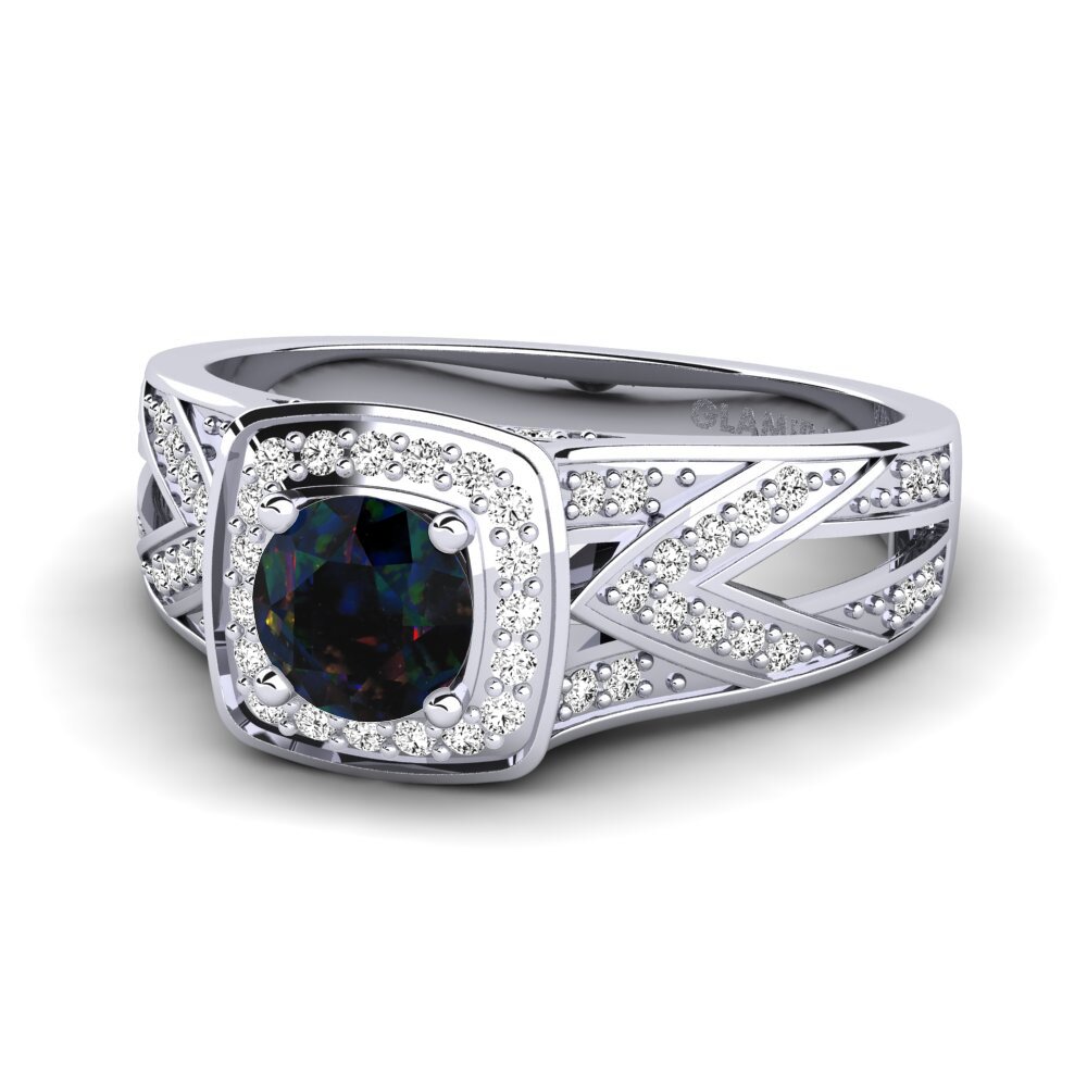 Opalo Negro Anillo de compromiso Celesse