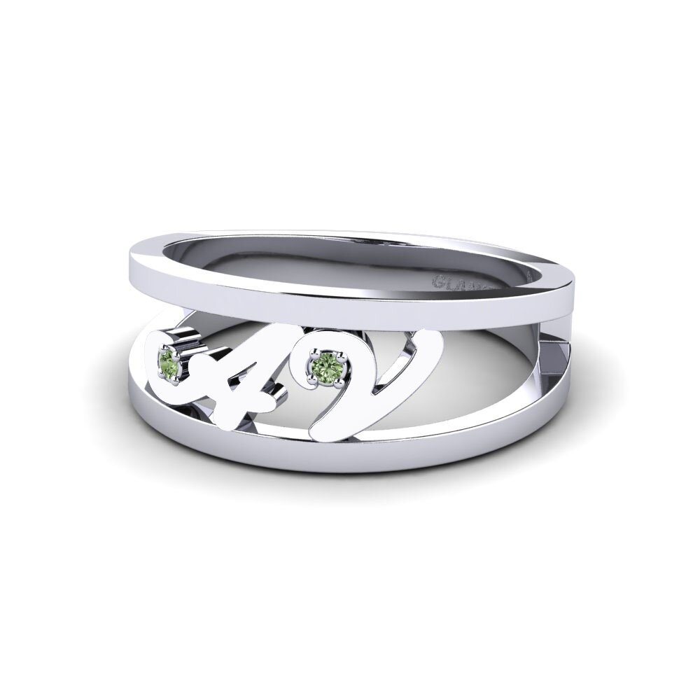 Palladium 950 Grüner Diamant Ringe Celestine