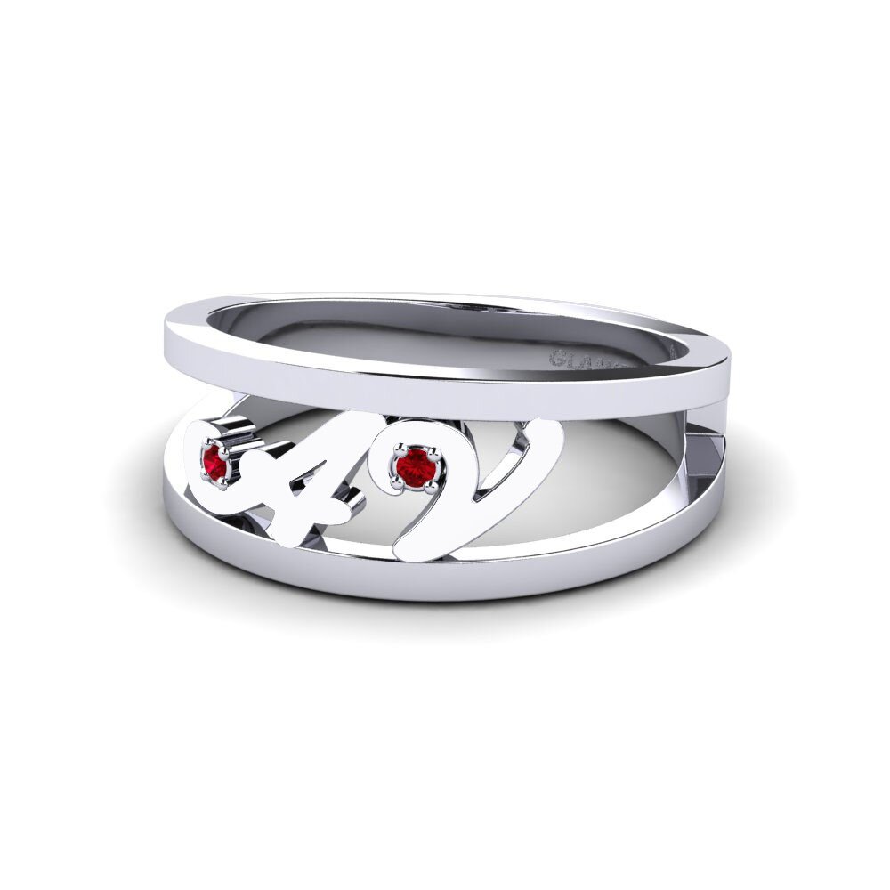 Palladium 950 Roter Zirkonia Ringe Celestine