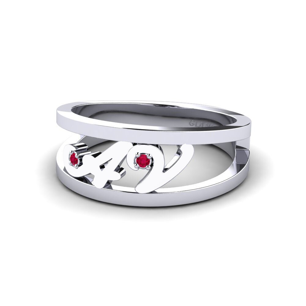 Palladium 950 Rubin Ringe Celestine