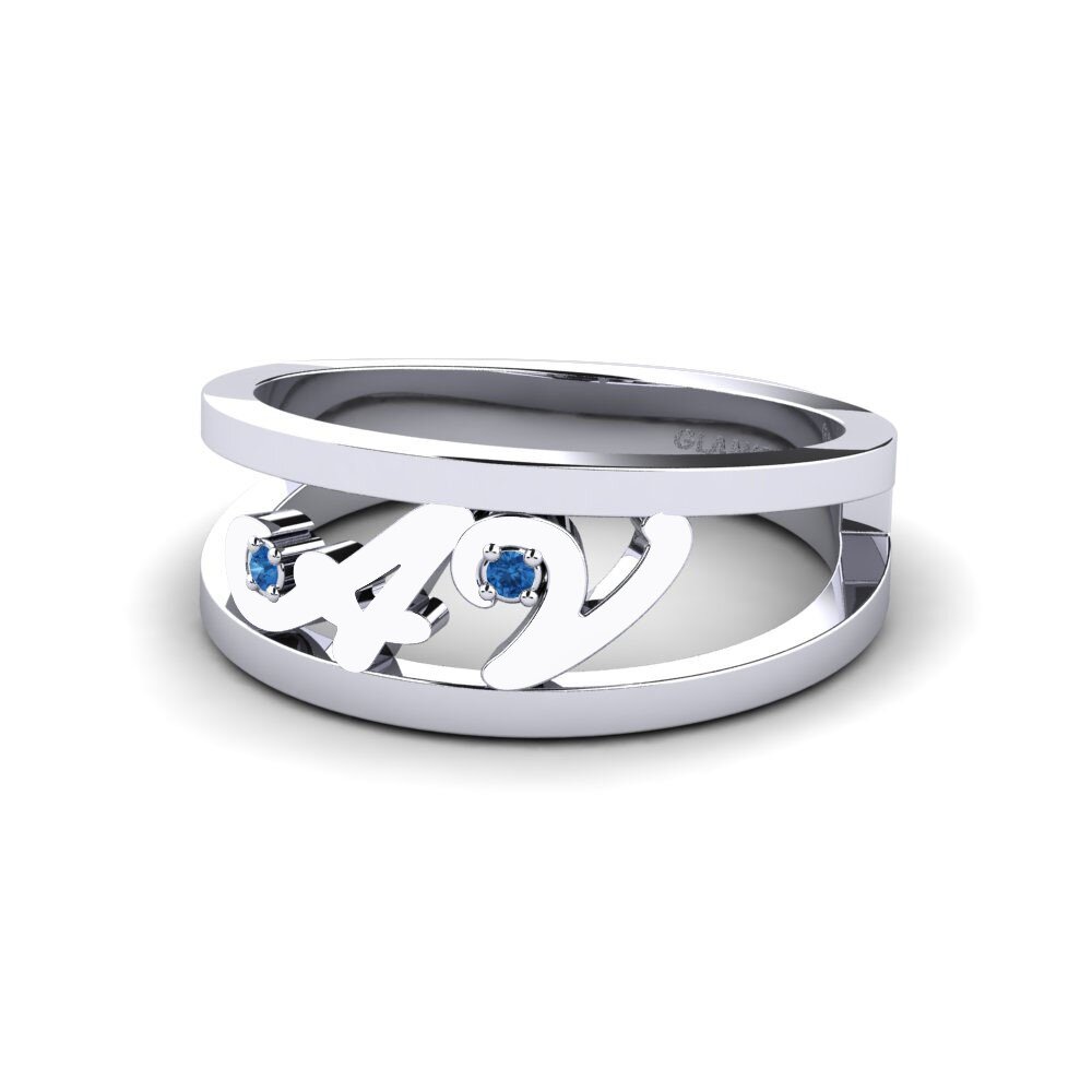 Palladium 950 Dunkelblauer Zirkonia Ringe Celestine