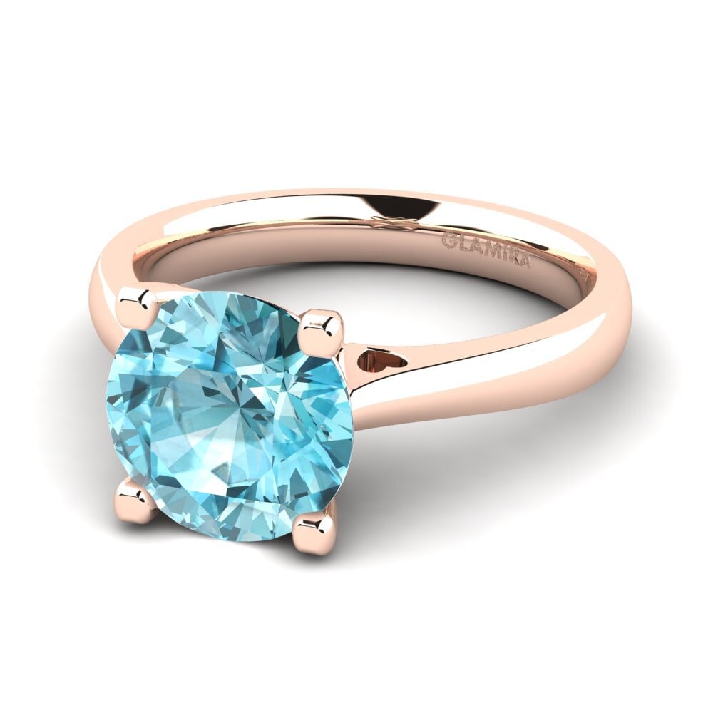 Blue Zircon Engagement Ring Céline 3.0 crt