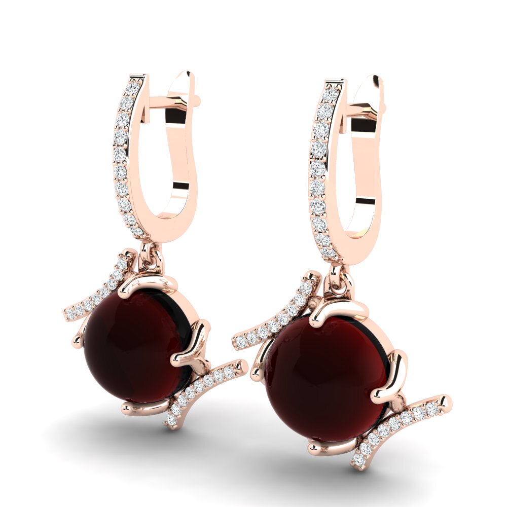 red-375 Cabochon Granada Brincos Feminino Celinka