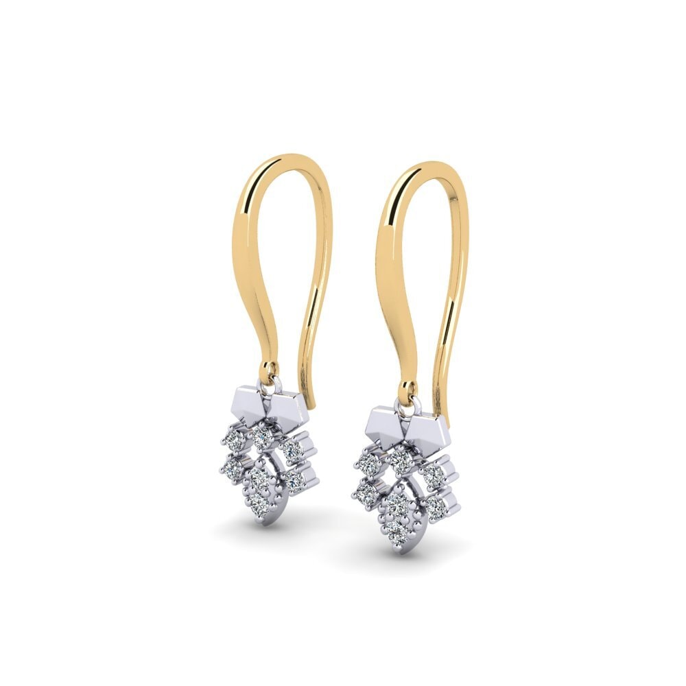 14ct Yellow & White Gold Women's Earring Centaur