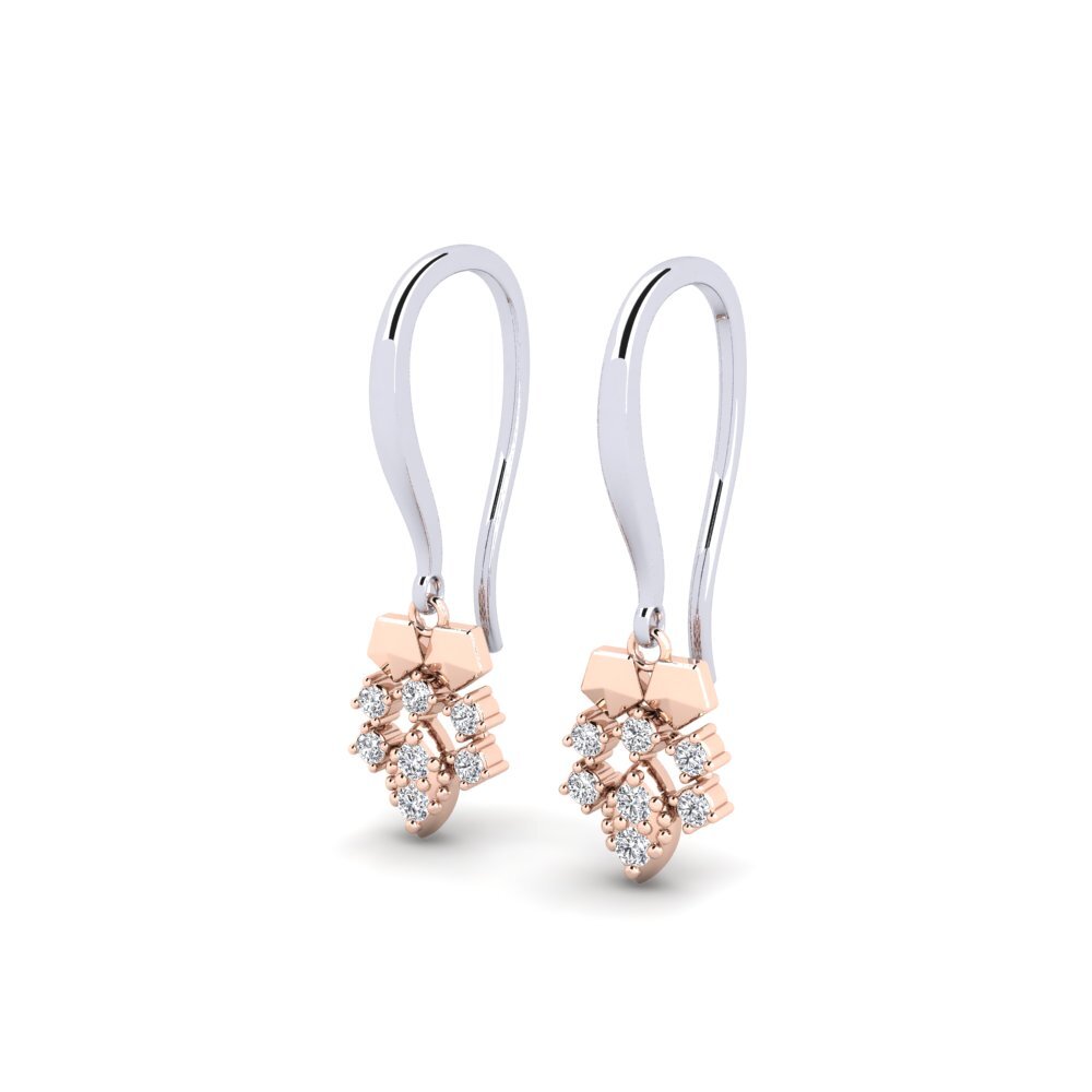 Oro Bianco & Rosso 375 Diamante cresciuto in laboratorio Orecchino da donna Centaur