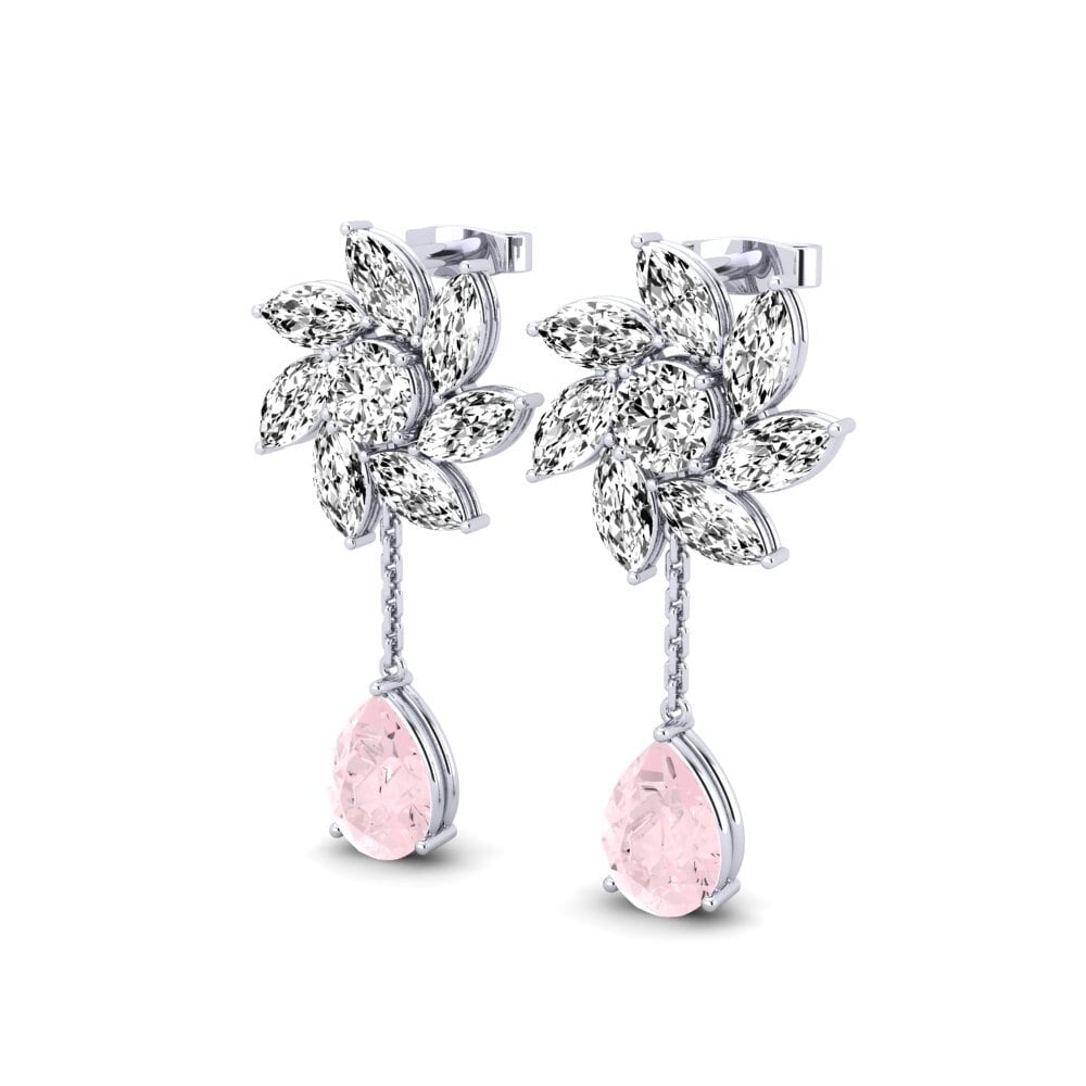 Pear Rose Quartz Women's Earring Cerdic