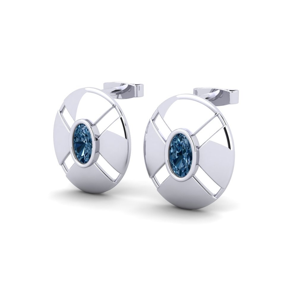 Ovalado Diamante Azul Pendiente de mujer Ceremonial
