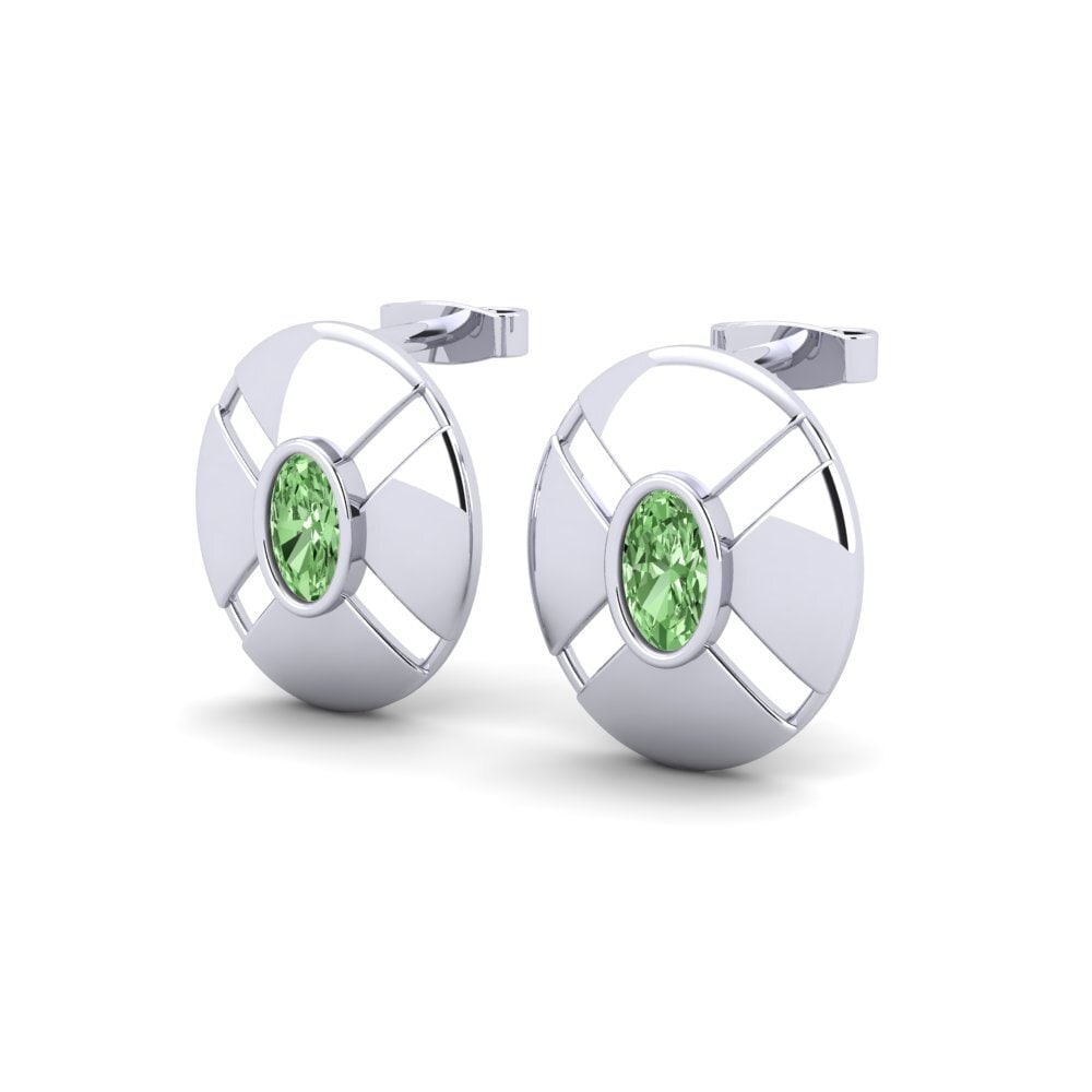 Oval Green Diamond Women's Earring Ceremonial