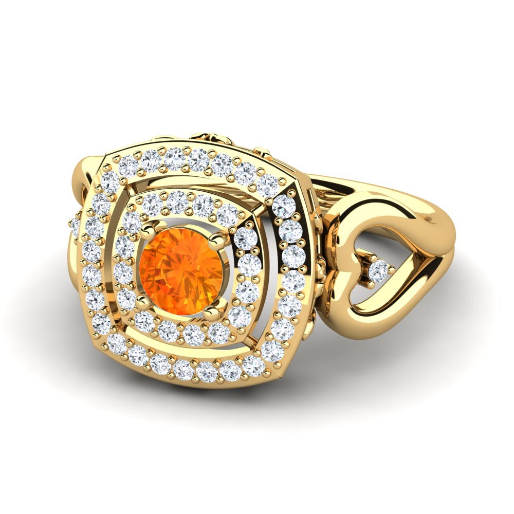 Zafiro Naranja Anillo de compromiso Ceria