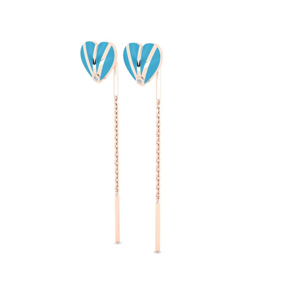 14k Oro Rosa Pendiente de mujer Cerulean