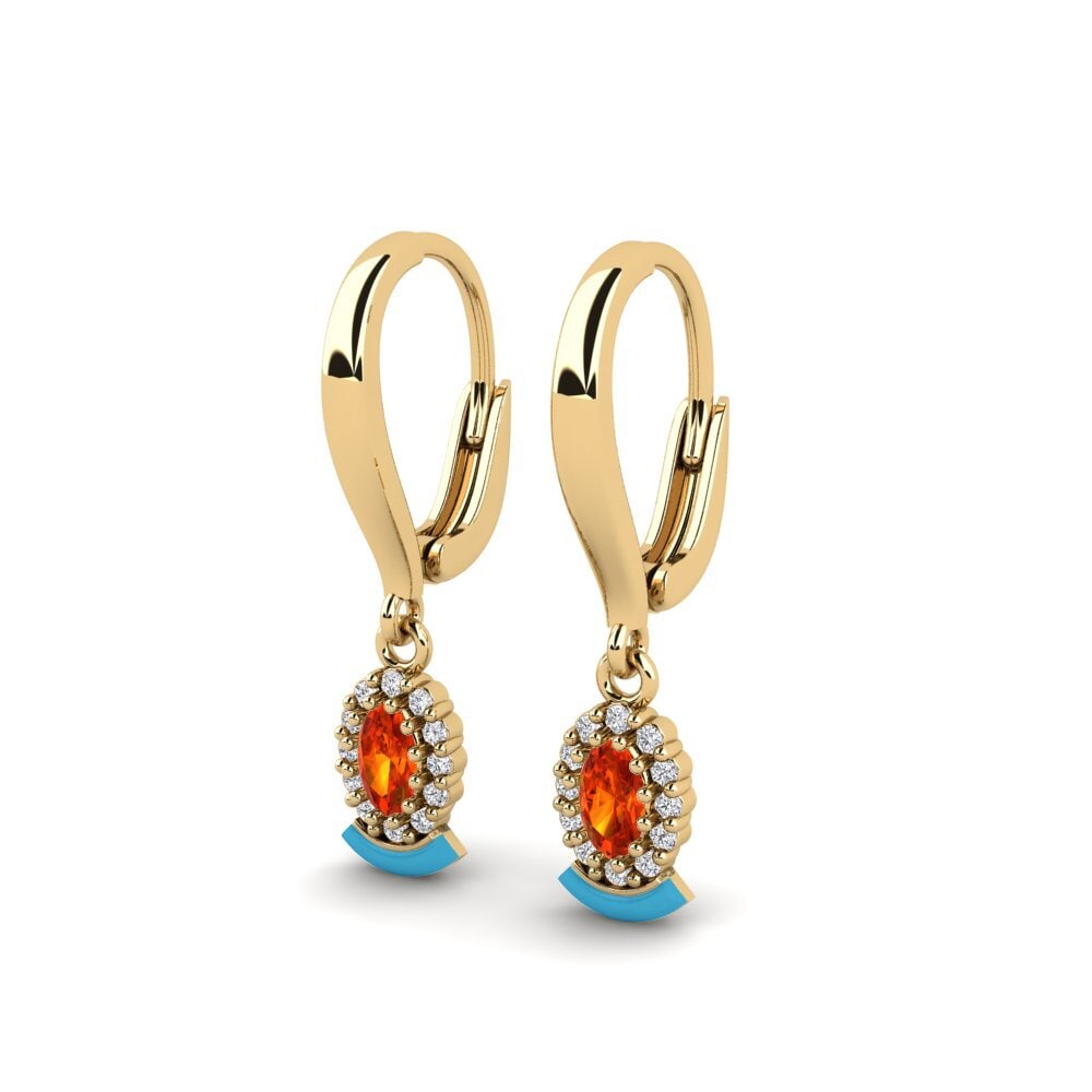 Orange Sapphire Women's Earring Cessnock