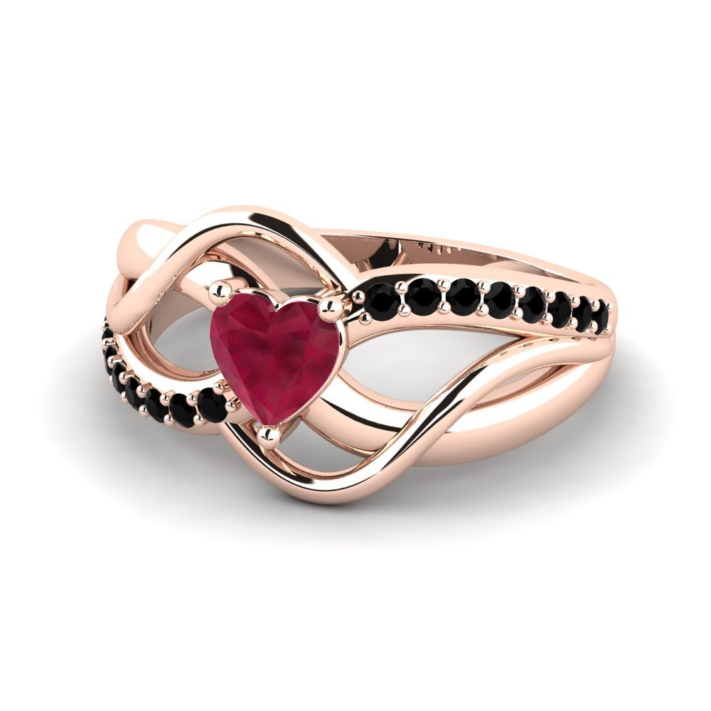 Corazón Rubí Anillo Cgani