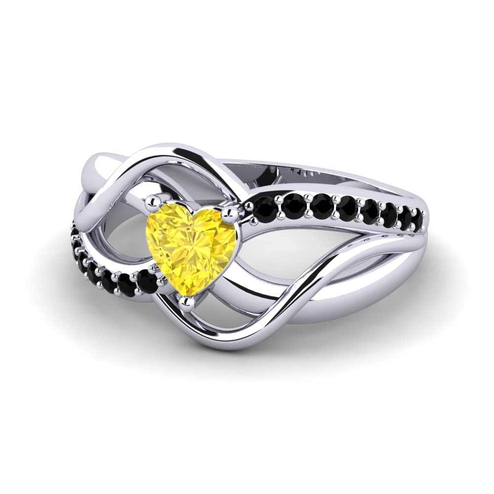 Heart Yellow Sapphire Ring Cgani
