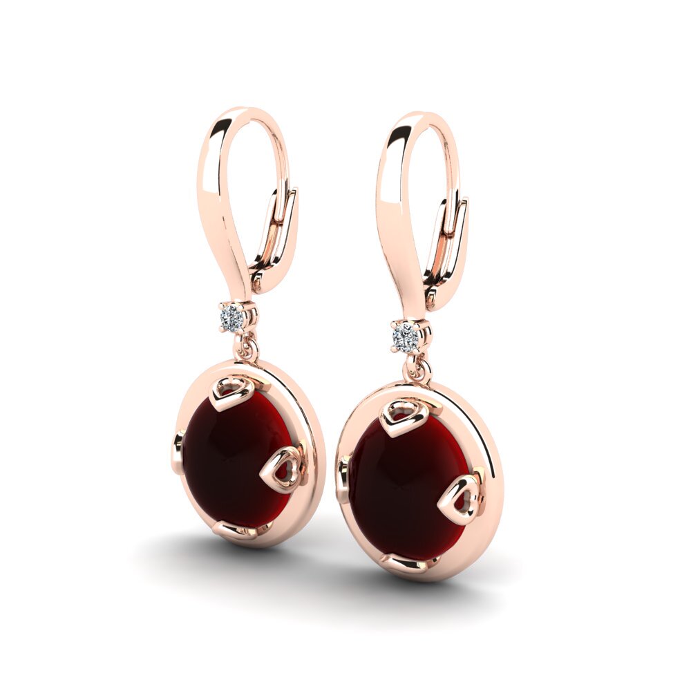 red-375 Cabochon Granada Brincos Feminino Chalise