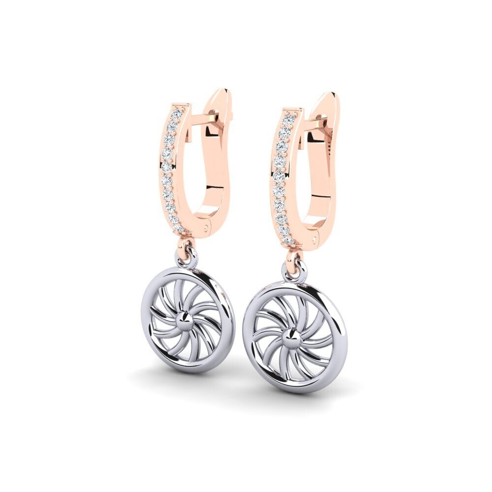9k Oro Rosa & Blanco Pendiente de mujer Challeng