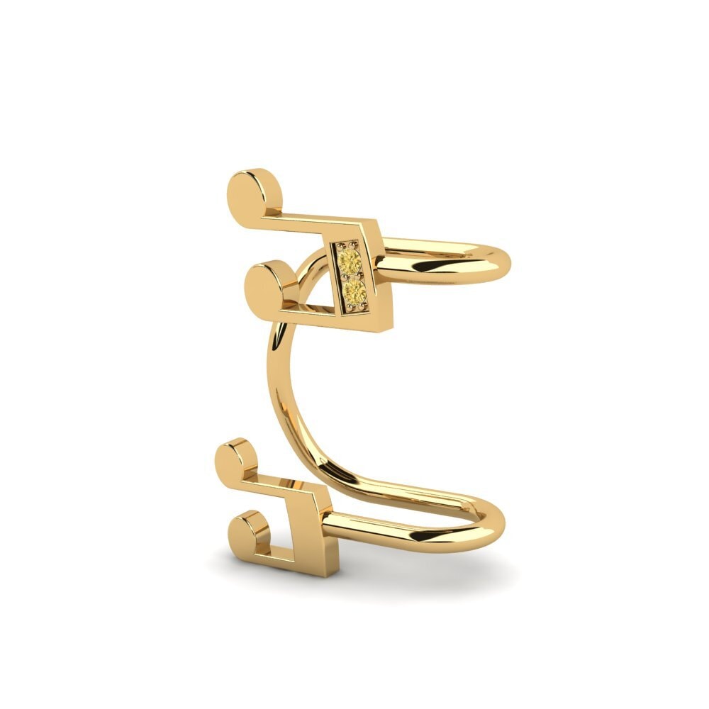 9ct Yellow Gold Yellow Diamond Women's Earring Chambers