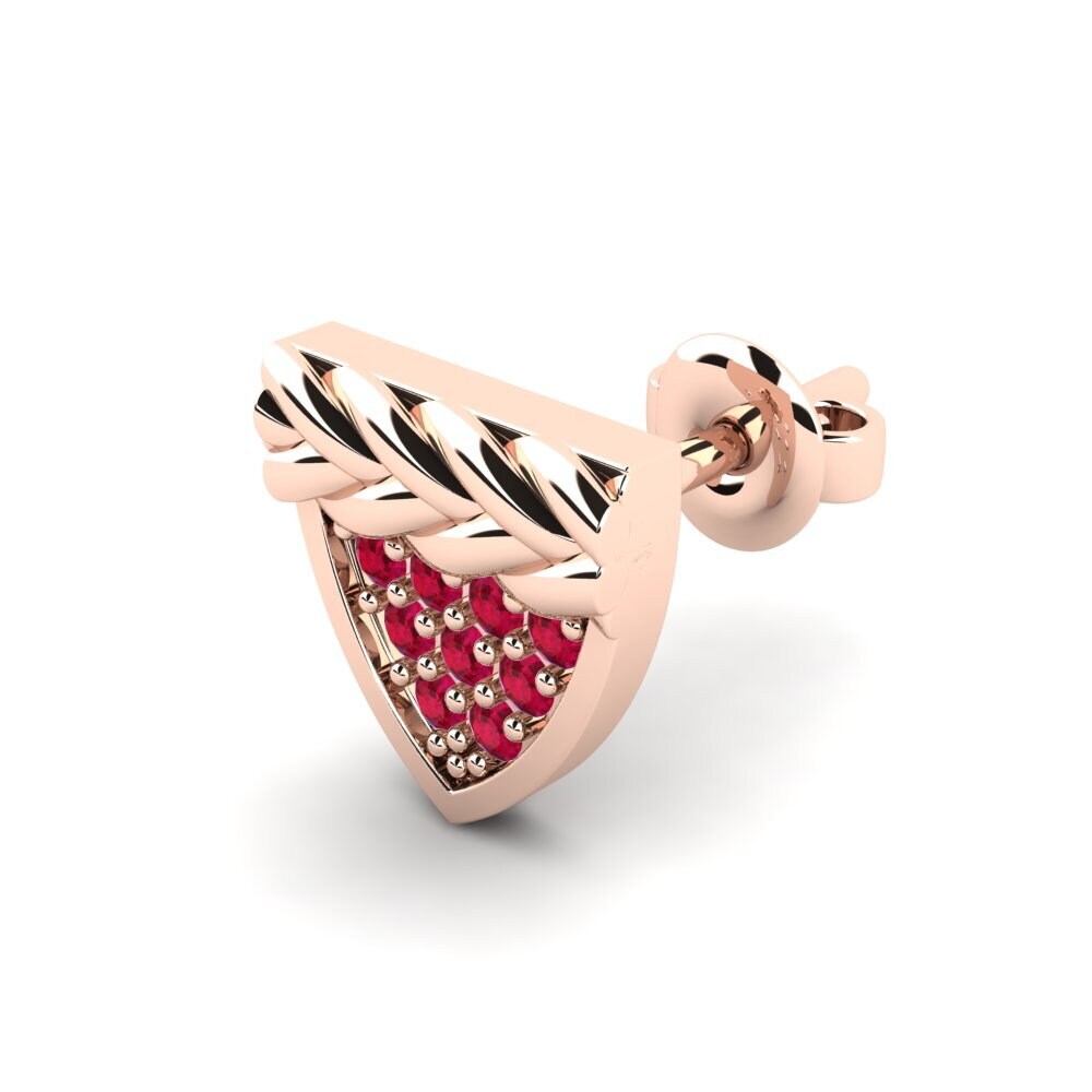 18ct Rose Gold Ruby Men's Earring Chambord