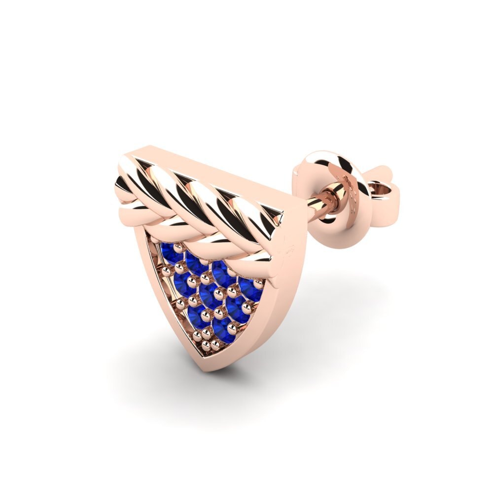 14ct Rose Gold Sapphire Men's Earring Chambord